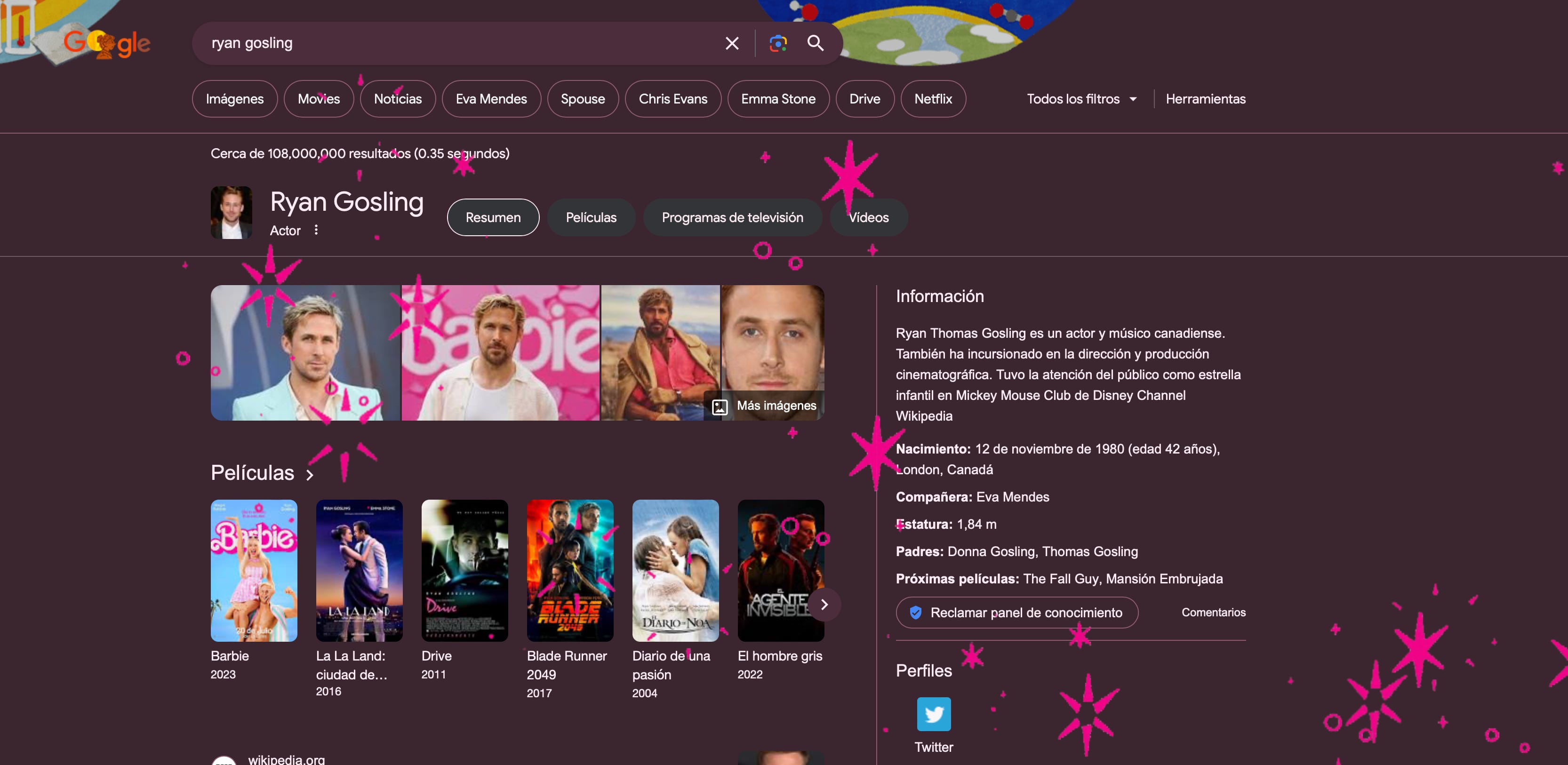 ¿Ya buscaste Margot Robbie o Ryan Gosling? Google los transforma en los auténticos Barbie y Ken