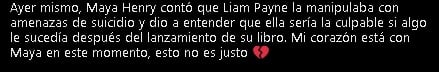 Usuarios hablan sobre las declaraciones de Maya Henry sobre Liam Peyne.