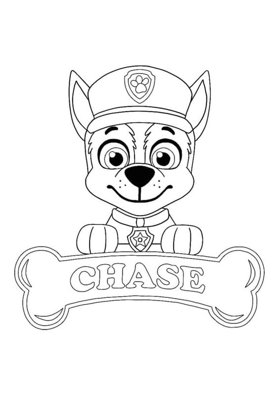 Dibujos de Chase, el líder de Paw Patrol, con temática de Día del Niño
