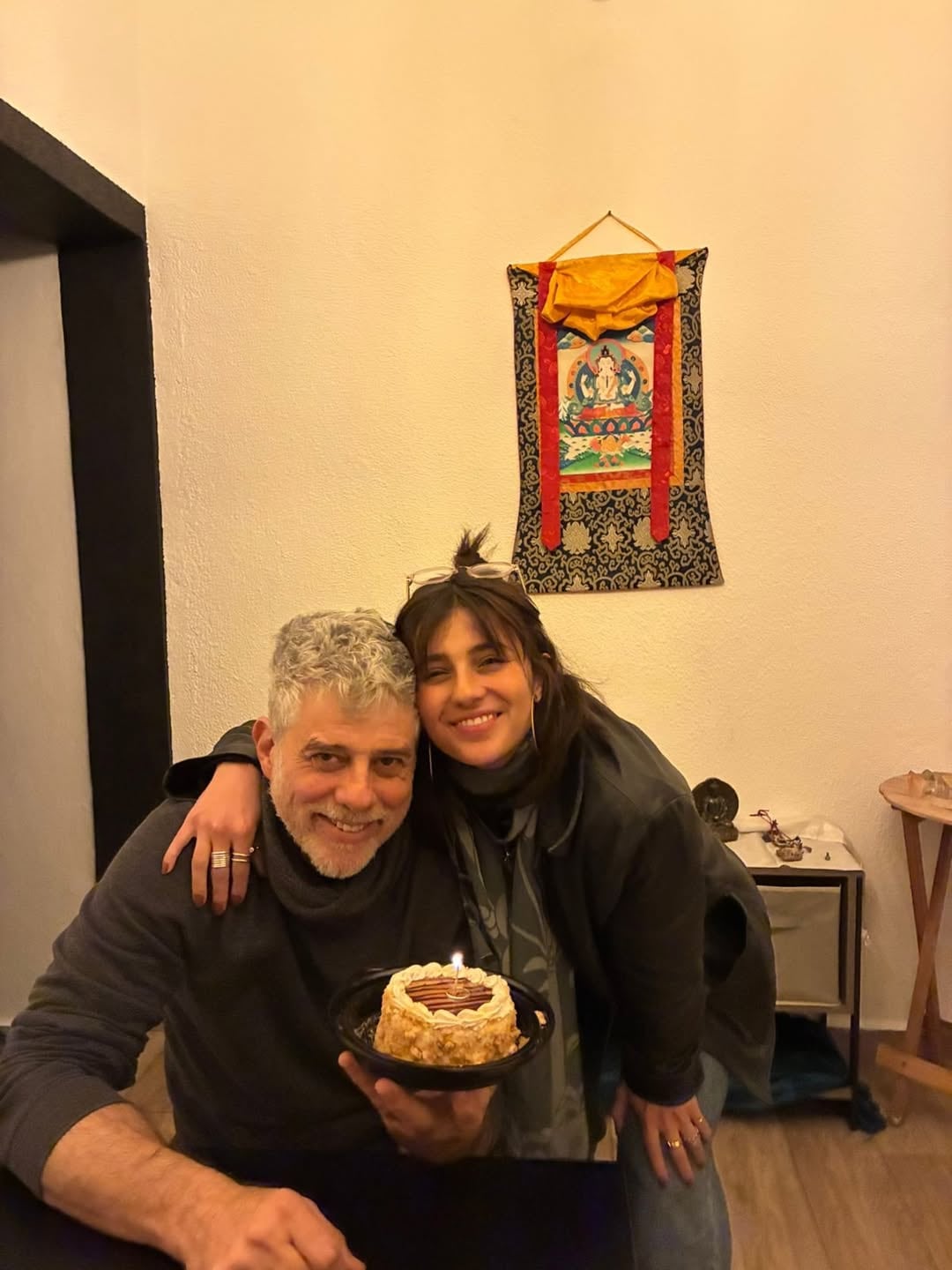 Francisco de la O con su hija María.