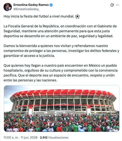 FGR garantiza seguridad durante el Mundial 2026