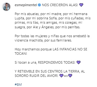 Esmeralda Pimentel en la marcha del 8 de marzo por el Día Internacional de la Mujer.