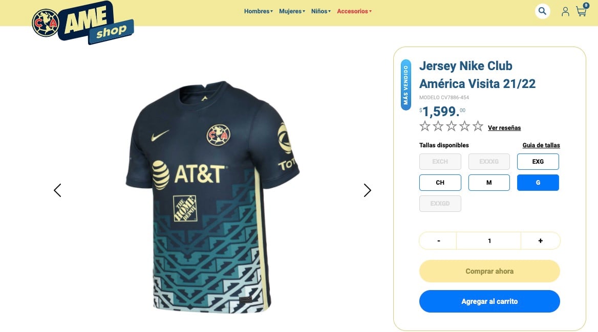 La afición prefiere la playera de visitante del América