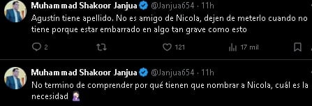 Fans de Nicola Porcella piden no relacionarlo con Agustín Fernández.