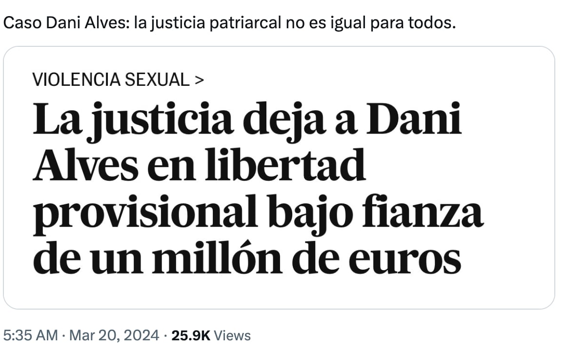 Comentarios sobre el caso de Dani Alves