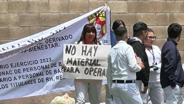 Protesta vs Birmex se hizo presente en evento de Claudia Sheinbaum en Ixtapaluca