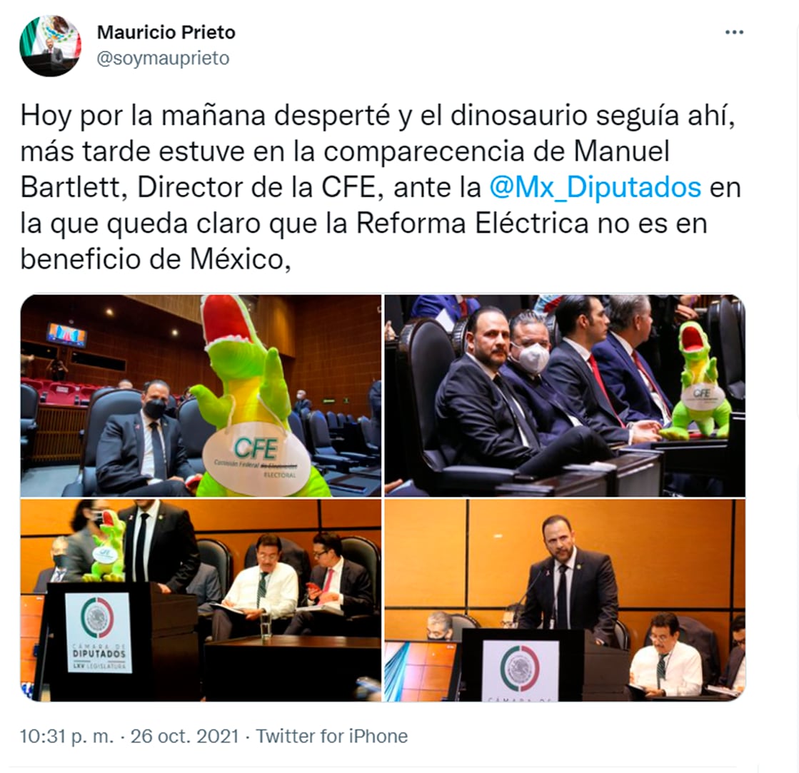 Tuit de Mauricio Prieto
