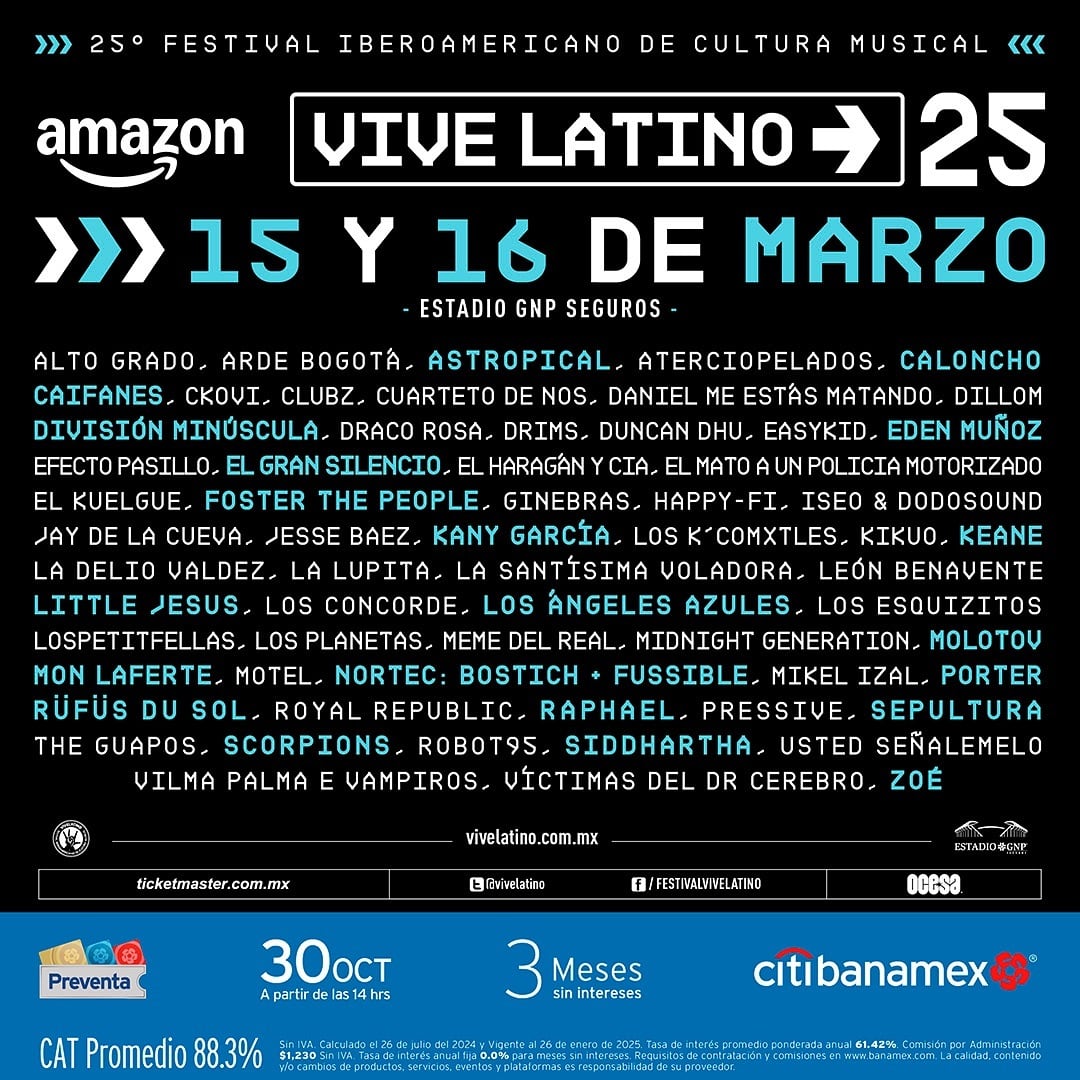 Vive Latino 2025, cartel oficial