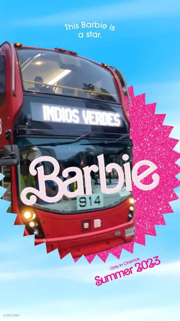 Metrobús CDMX se une a la moda de Barbie y cambia su foto con una unidad de Indios Verdes