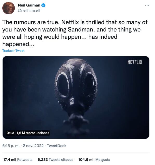 Netflix y Neil Gaiman confirman la segunda temporada de The Sandman