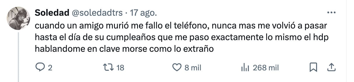 Usuarios comparten historias similares a las del amigo muerto de la usuaria, quien asegura la visitó