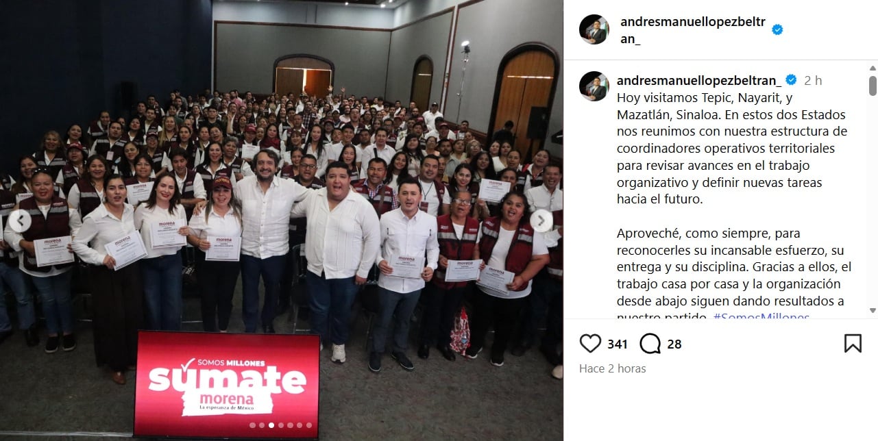 Andrés Manuel López Beltrán responde con sonrisa a cambios en Morena