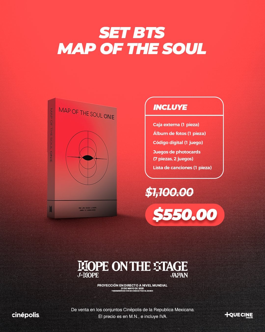 Coleccionables de J-Hope en Cinépolis