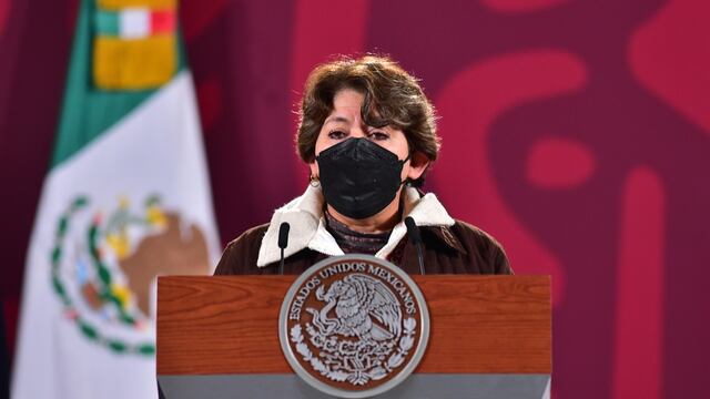 Delfina Gómez, secretaria de Educación, en la mañanera del 13 de enero