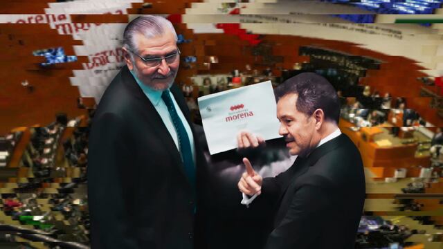 Senadores de las bancadas del PAN y PRI desplegaron una mega manta con la leyenda "Morena la Dictadura de México"