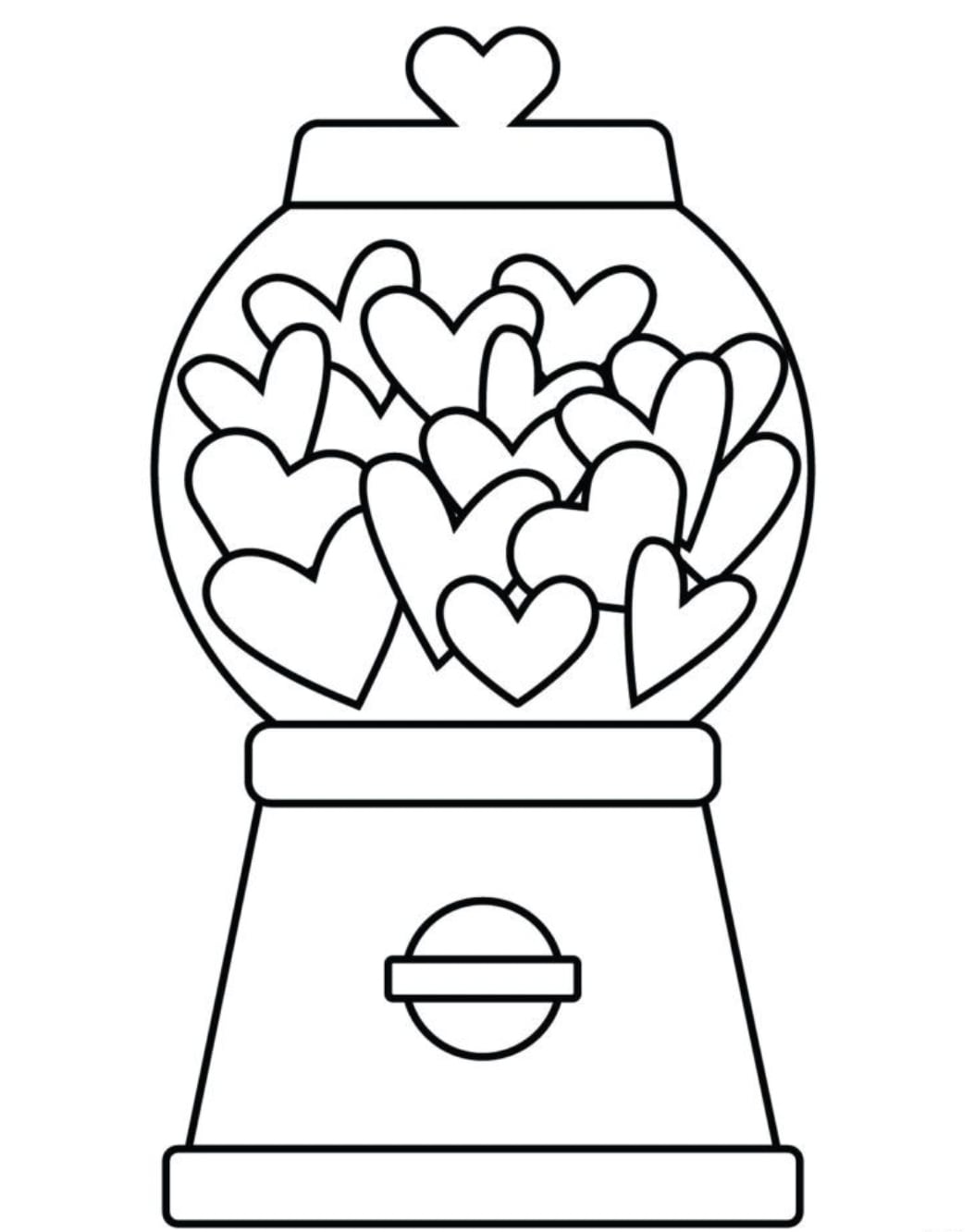 Máquina de San Valentín para colorear