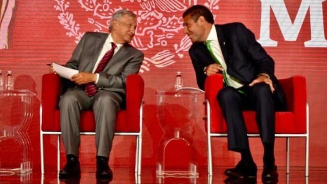 Carlos Hank González, nieto homónimo del legendario Profesor mexiquense, en una reunión de apoyo al gobierno del Presidente Andrés Manuel López Obrador