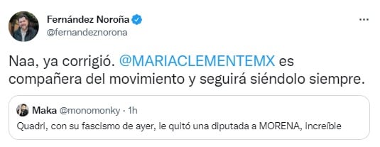 Tuit de Gerardo Fernández Noroña