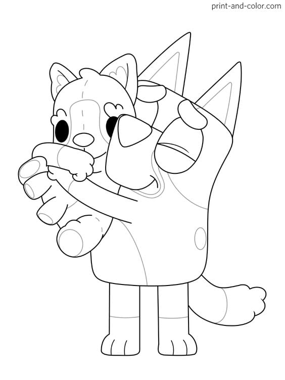 Dibujos de Bluey por el Día del Perro para colorear
