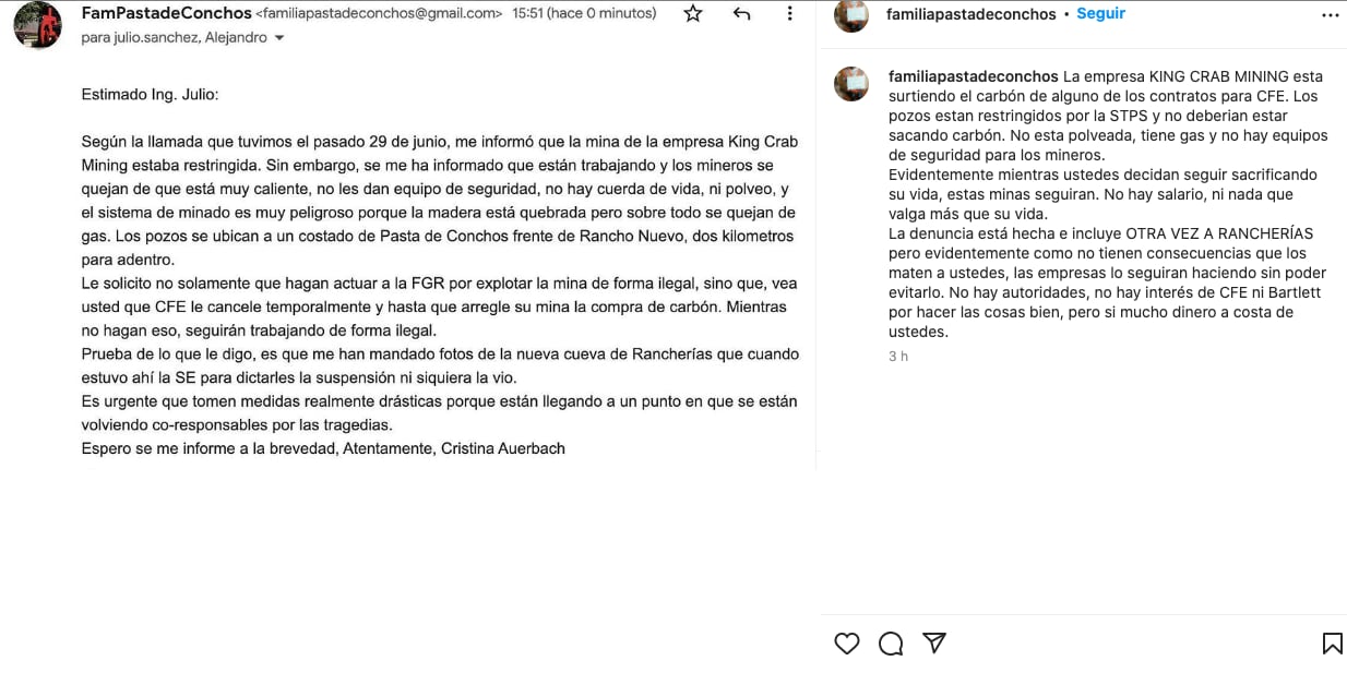 Denuncian operación ilegal de pozo de carbón