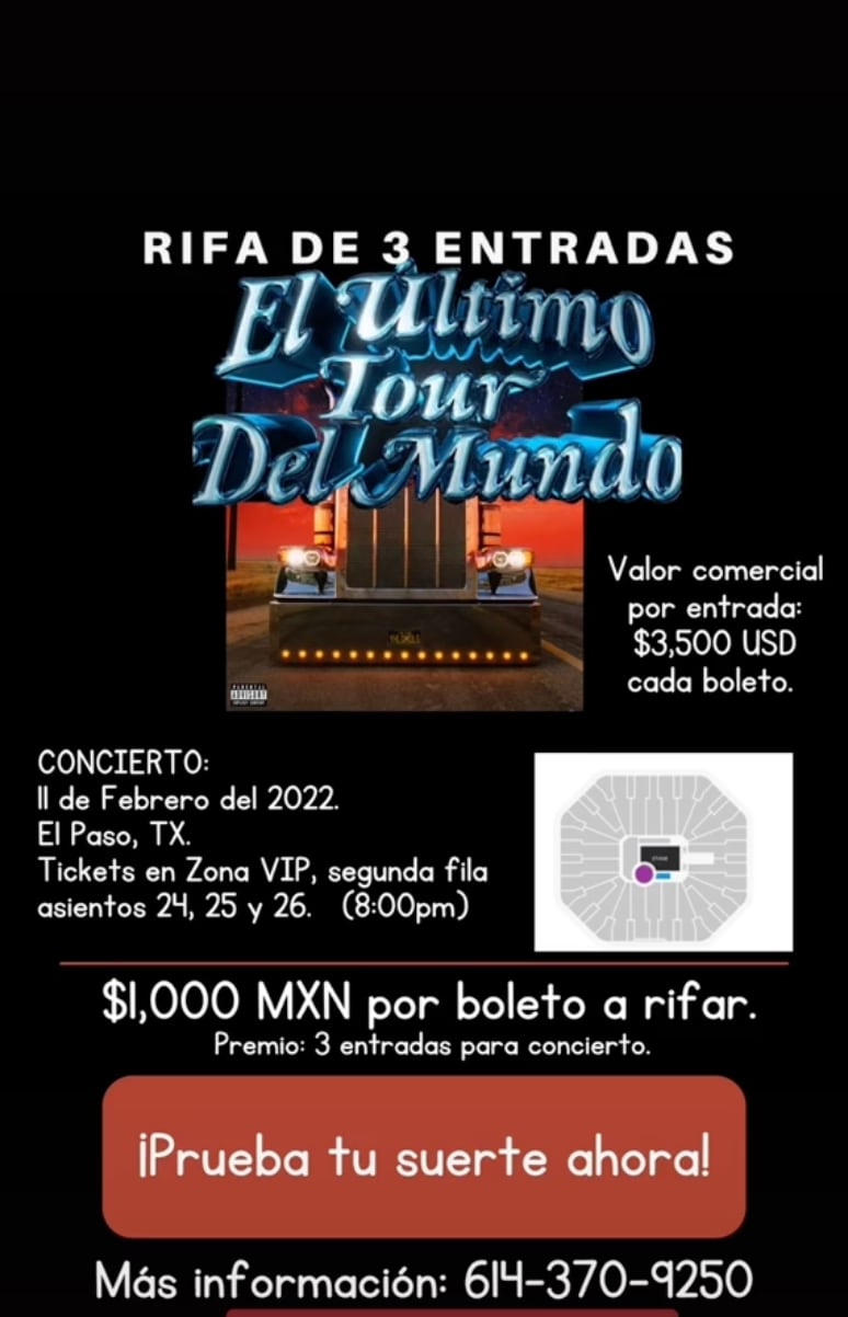 Anuncia de la rifa de los boletos para ver a Bad Bunny