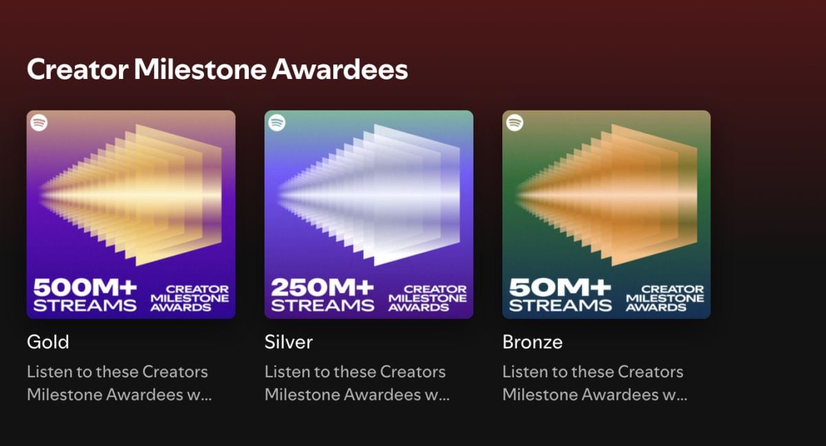 Spotify Creator Milestone Awards