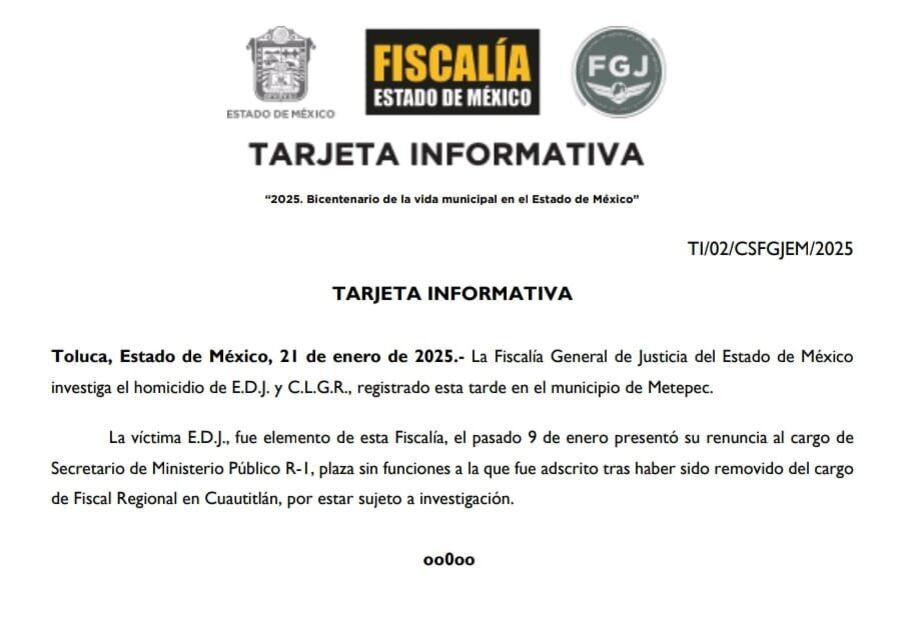 Elohim Díaz, ex fiscal de Cuautitlán asesinado en el Estado de México