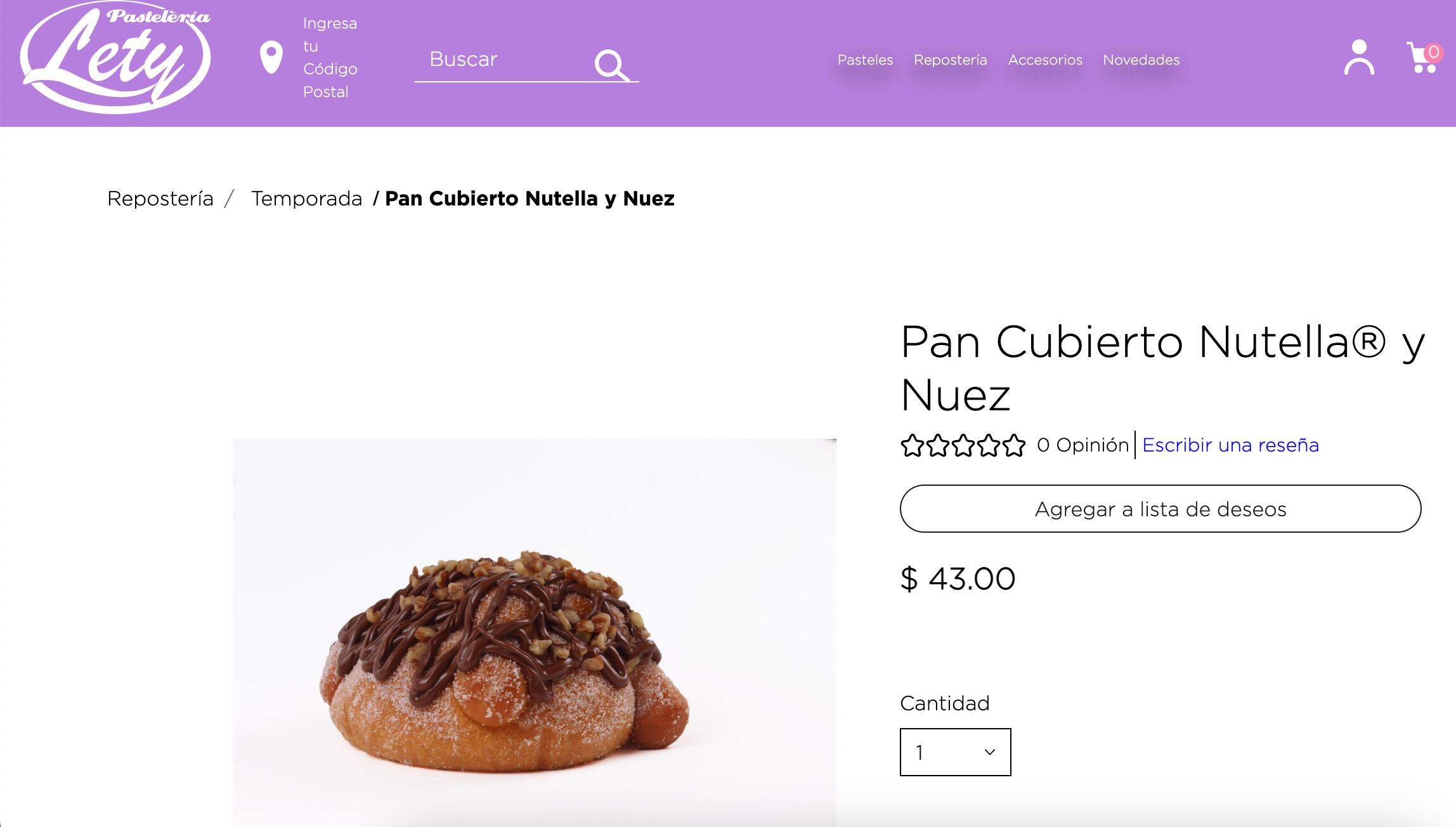 Pan de muerto en Pastelería Lety