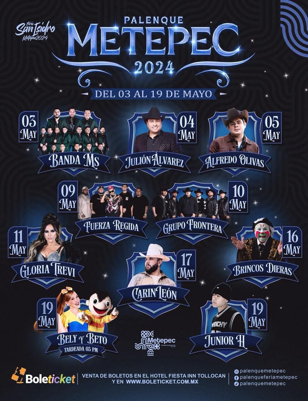 Artistas confirmados y fechas para la Feria de San Isidro Metepec 2024