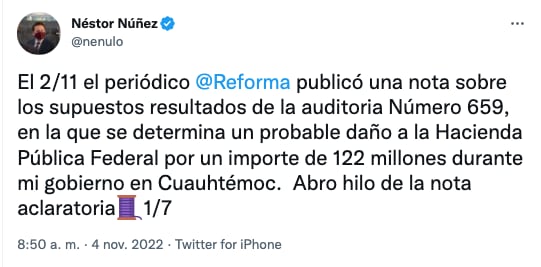 Néstor Núñez explica porque hay dinero faltante de la alcaldía Cuauhtémoc de la CDMX