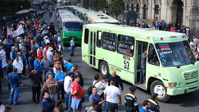 Transportistas en el Zócalo