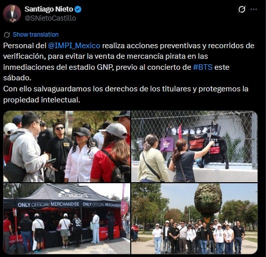 IMPI despliega operativo contra piratería por BTS en el Estadio GNP Seguros