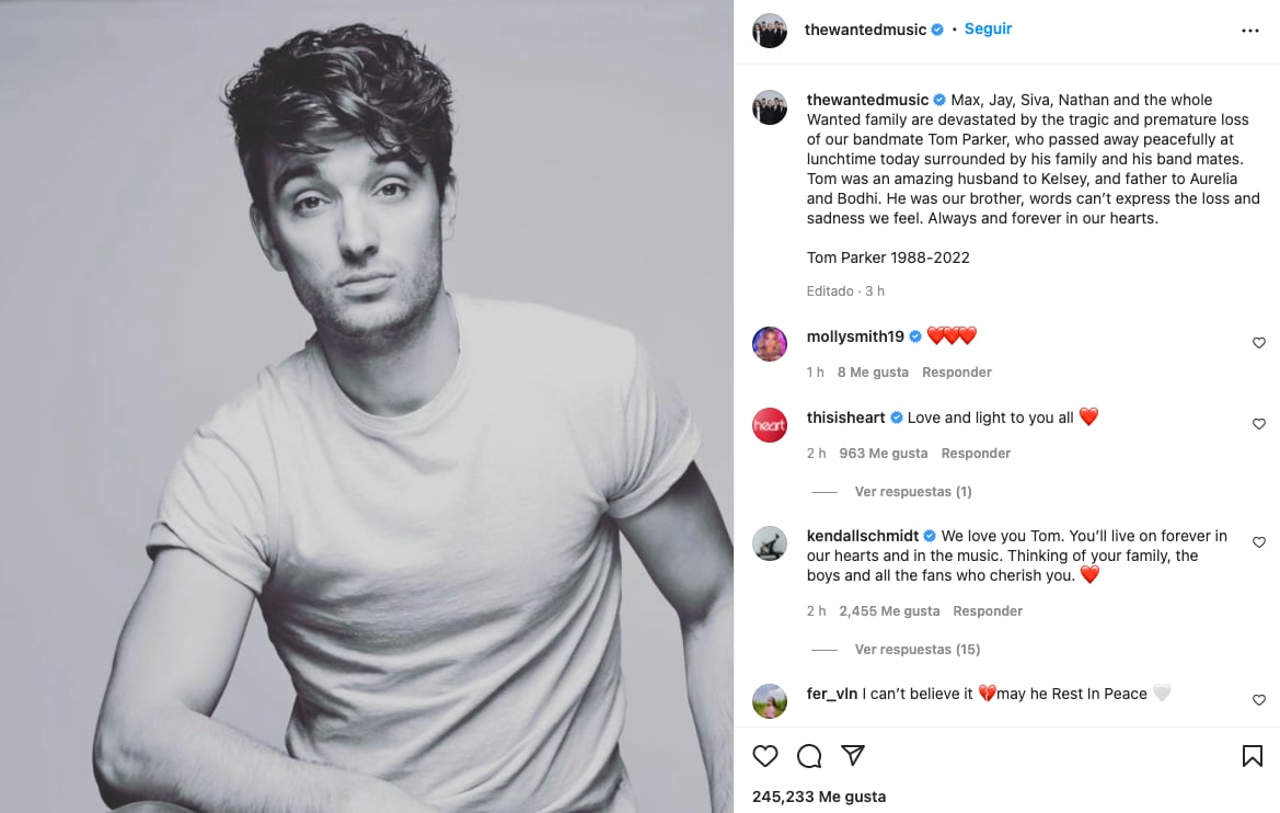Comunicado muerte de Tom Parker