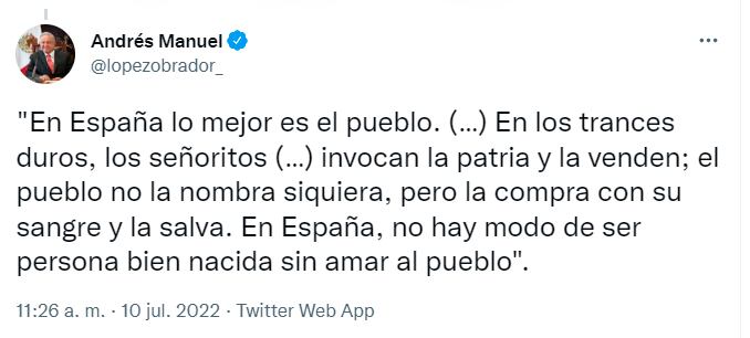 Reacción de AMLO ante presuntas acusaciones de la difusión de información falsa en contra de Podemos de España