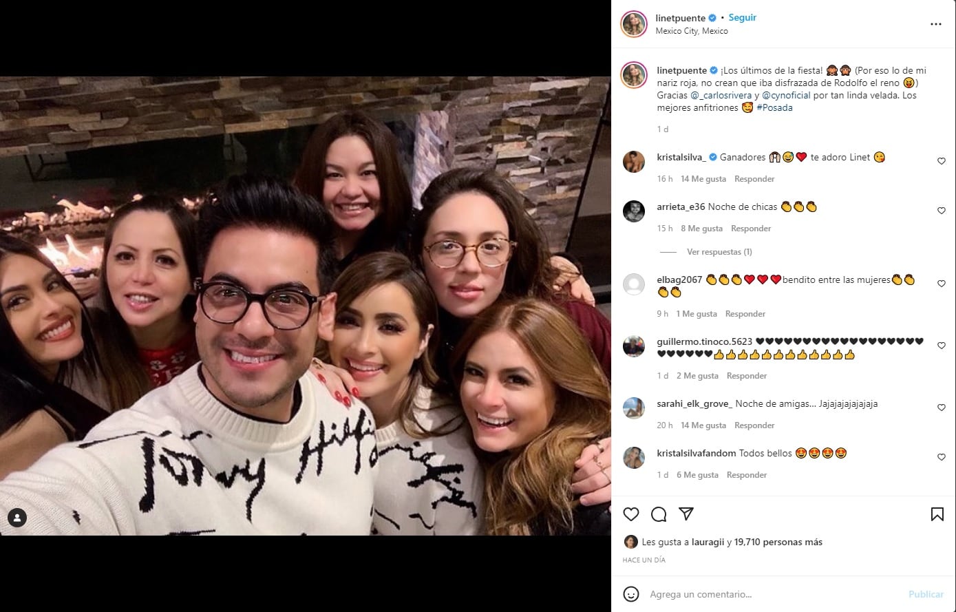 Linet Puente en la fiesta de Cynthia Rodríguez y Carlos Rivera