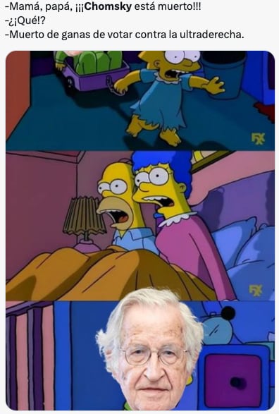 Los memes de la muerte falsa de Noam Chomsky