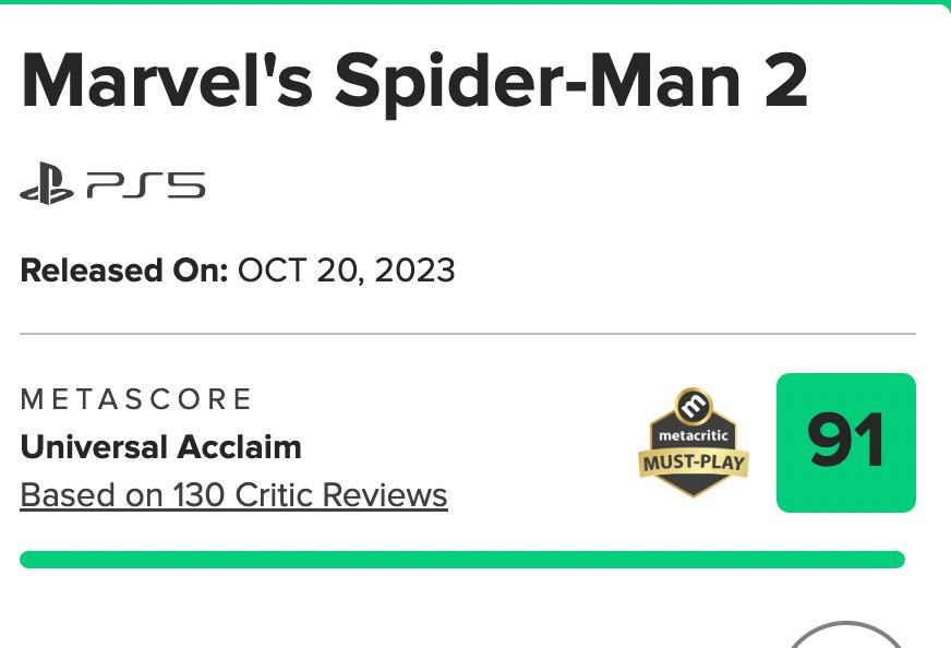 Calificación Marvel's Spider-Man 2