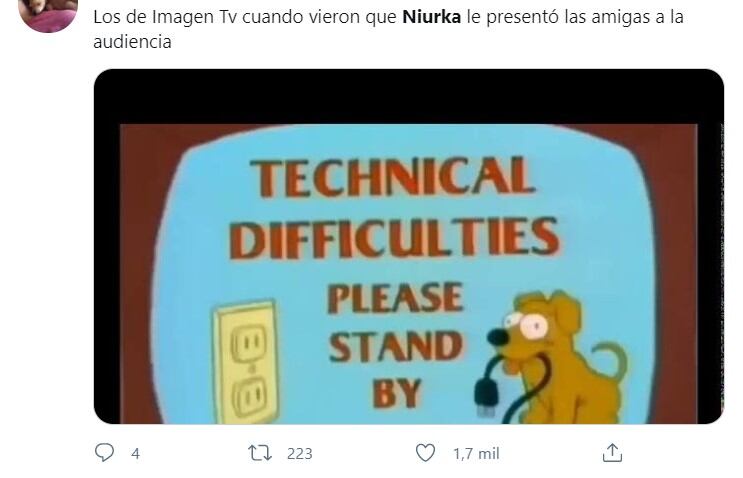 Tuit sobre el topless de Niurka