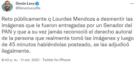 Simón Levy reta a Lourdes Mendoza a desmentir que le entregaron fotos de Lozoya