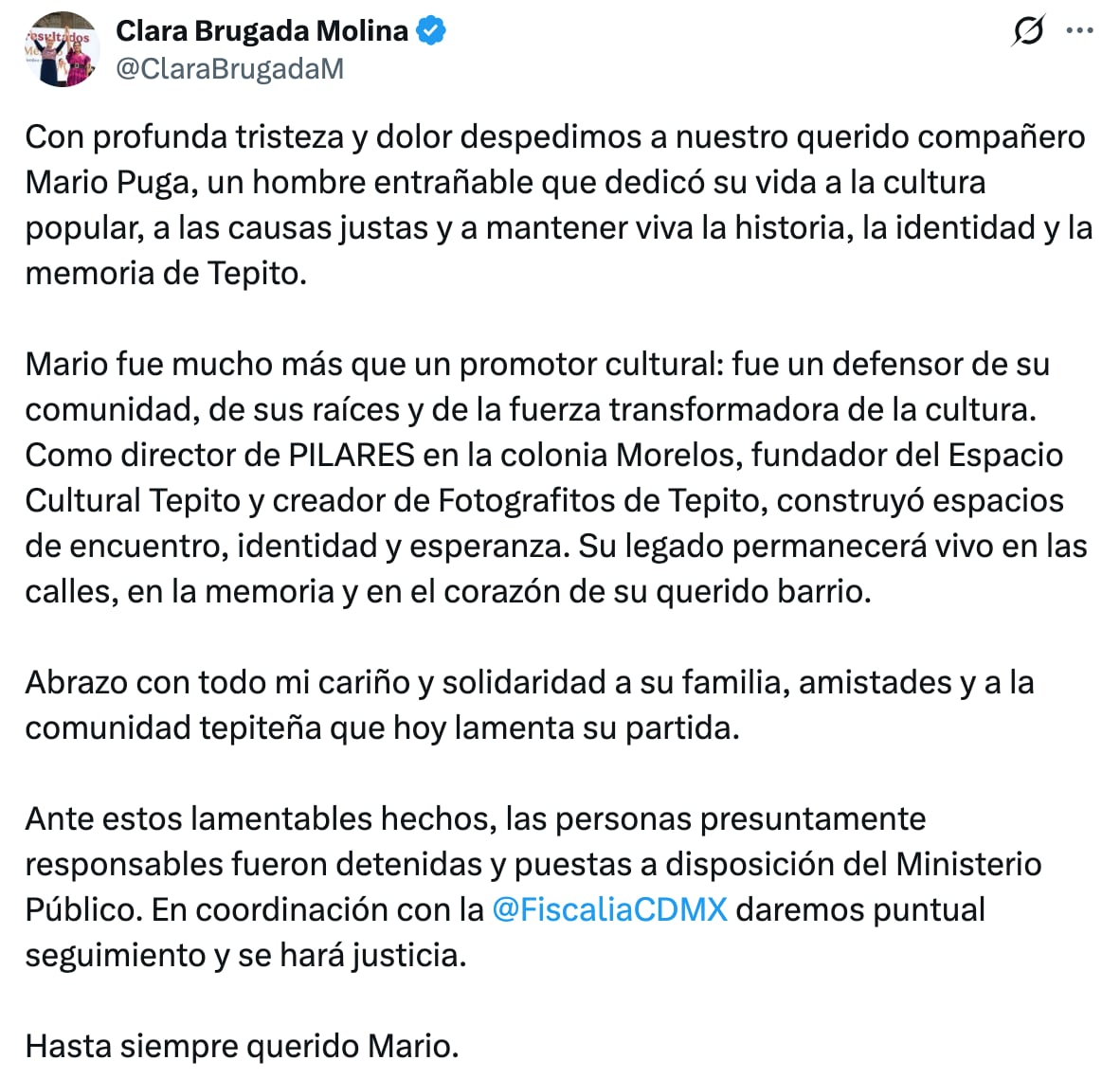 Muere Mario Puga, fundador del Espacio Cultural Tepito