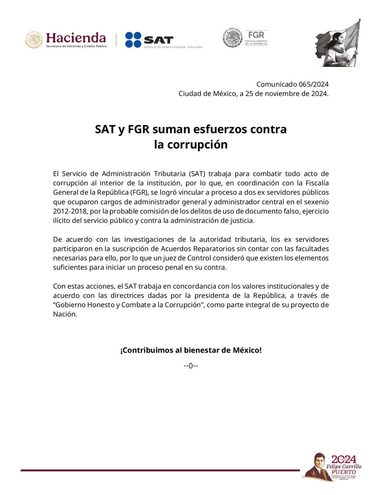 SAT y FGR logran proceso contra dos exfuncionarios corruptos