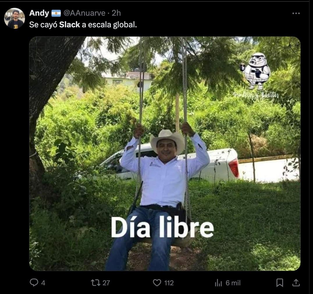 Memes de la caída de Slack hoy 26 de febrero