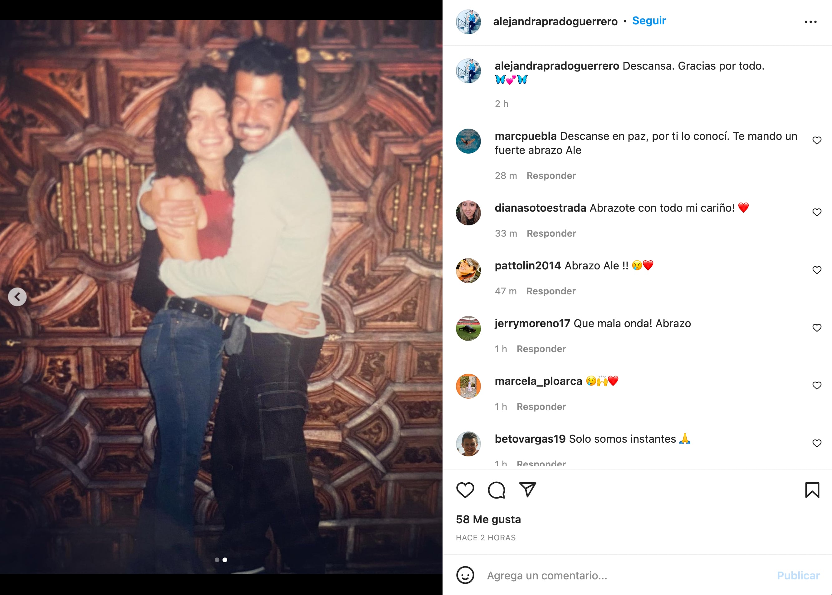 Alejandra Prado lamenta muerte de Fernando del Solar