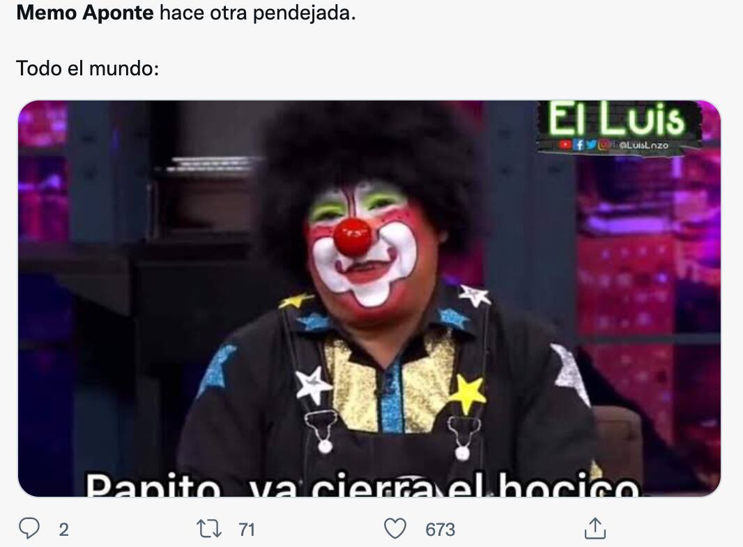 Memes sobre el 'cosplay' de Memo Aponte de "El Juego del Calamar"