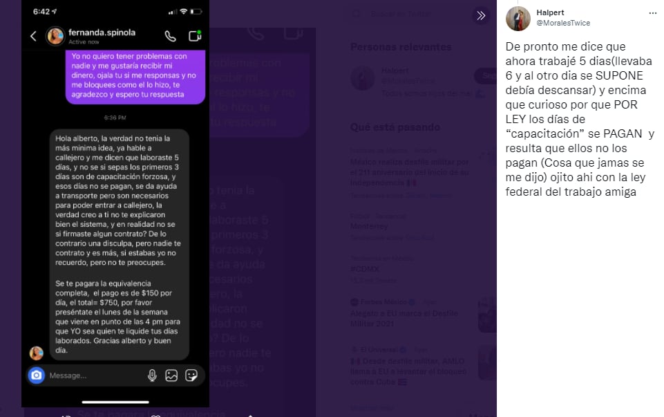 Denuncia a influencer por no pagar sueldo.