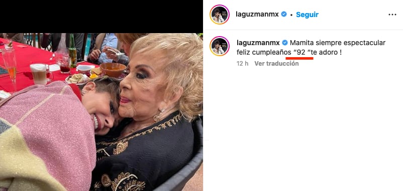 Silvia Pinal cumple 92 años de edad, dice Alejandra Guzmán.