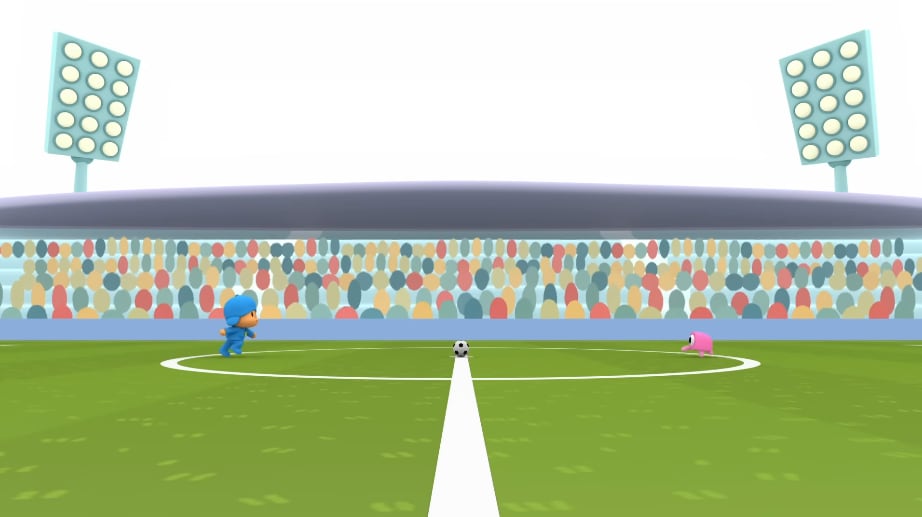 Pocoyó jugando futbol