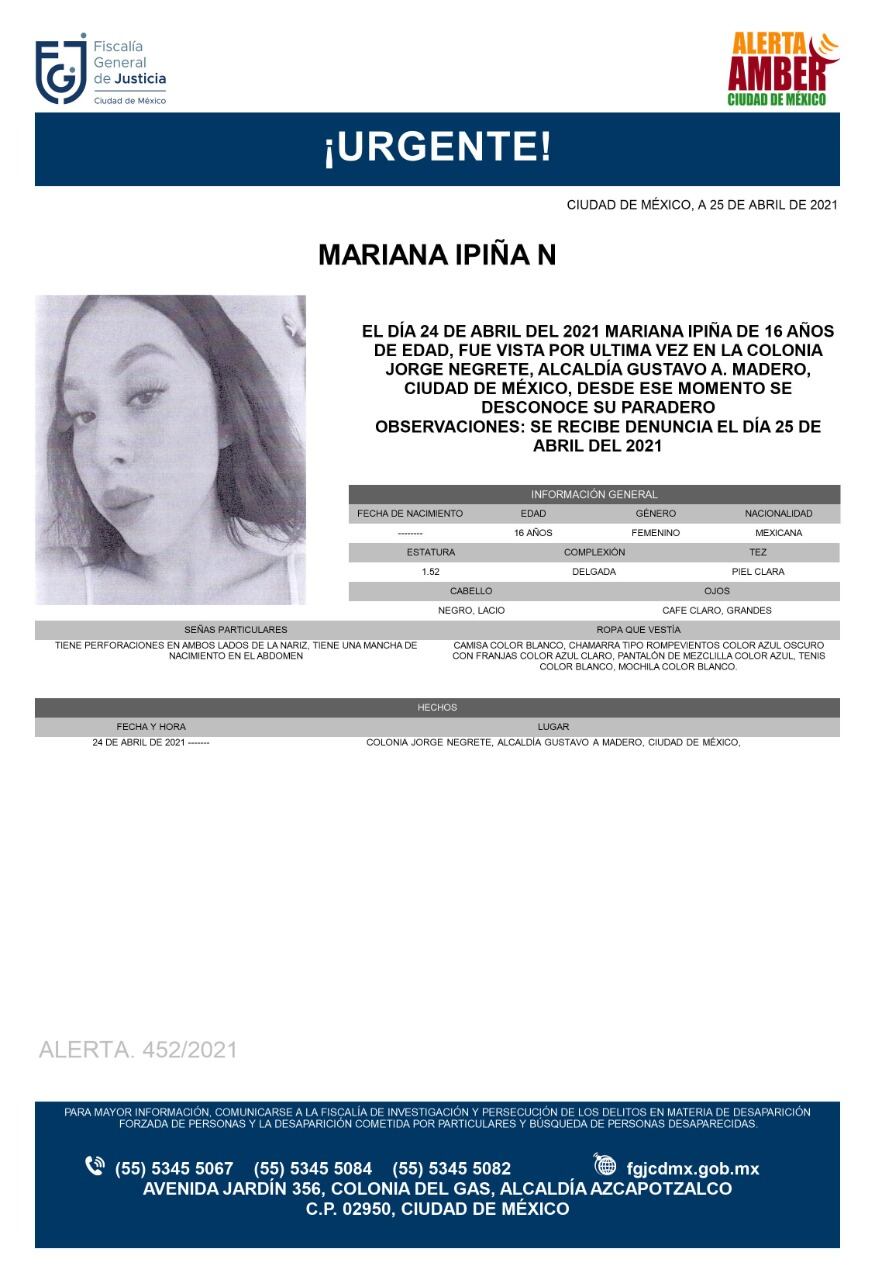 Ficha de búsqueda de Mariana