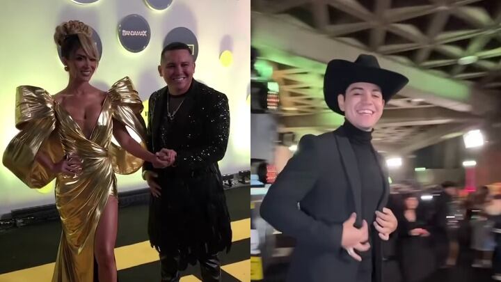 Kimberly Flores y Edwin Luna le arruinan momento a Franco Rey en una alfombra roja (VIDEO)