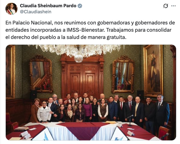 Claudia Sheinbaum y gobernadores acordaron reforzar IMSS-Bienestar